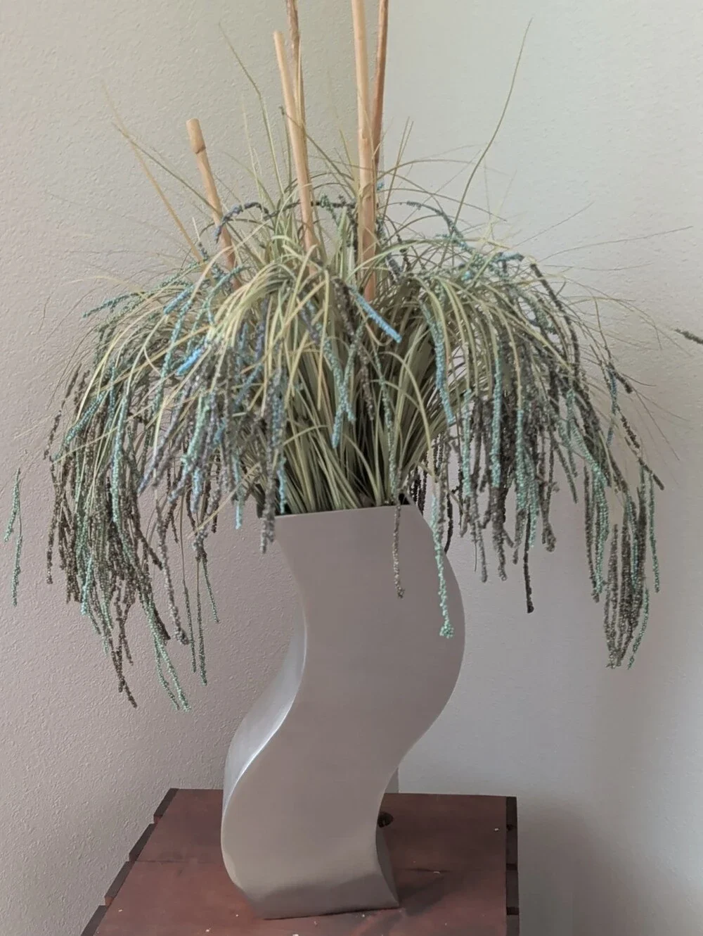 Modern  Ceramic Sculptural Vase with Greenery
